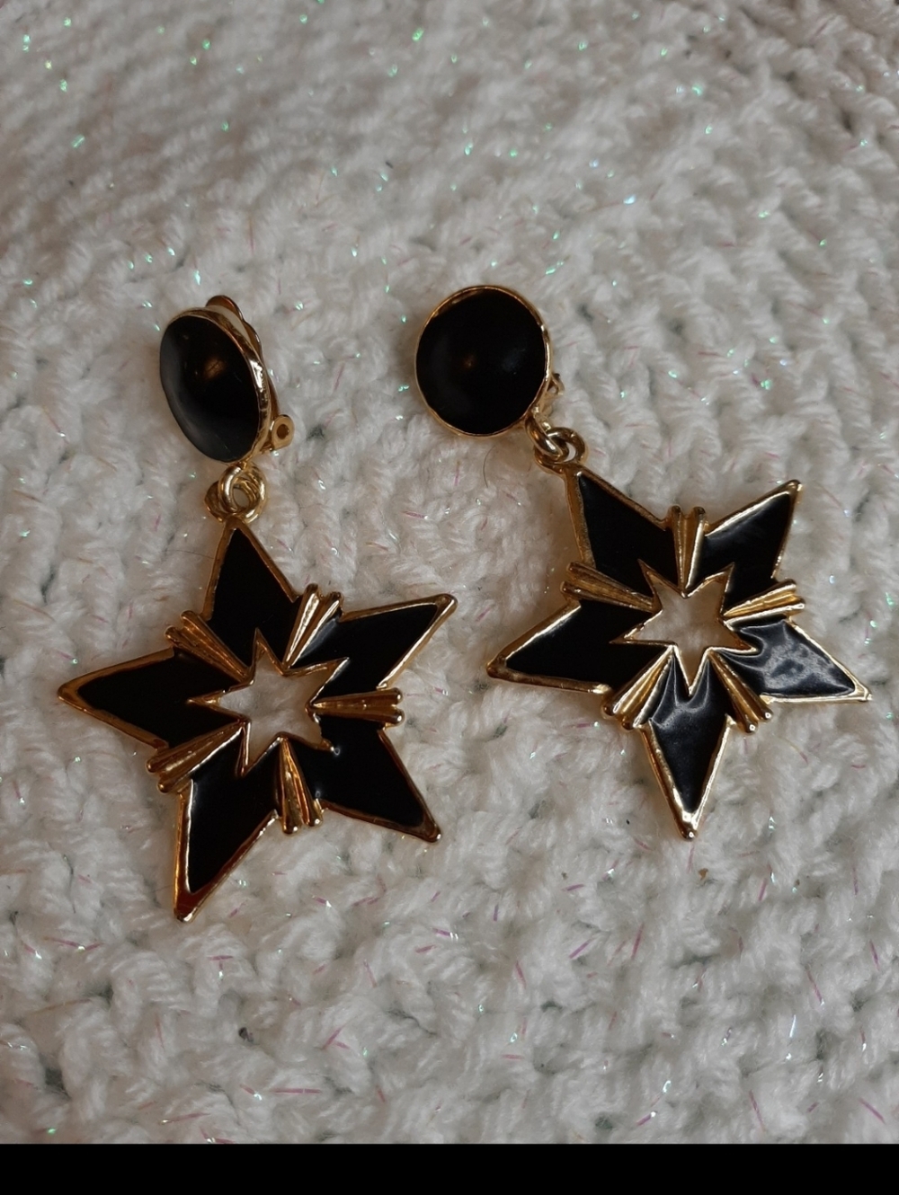 Star vintage Y2K clip on Enemal Earrings